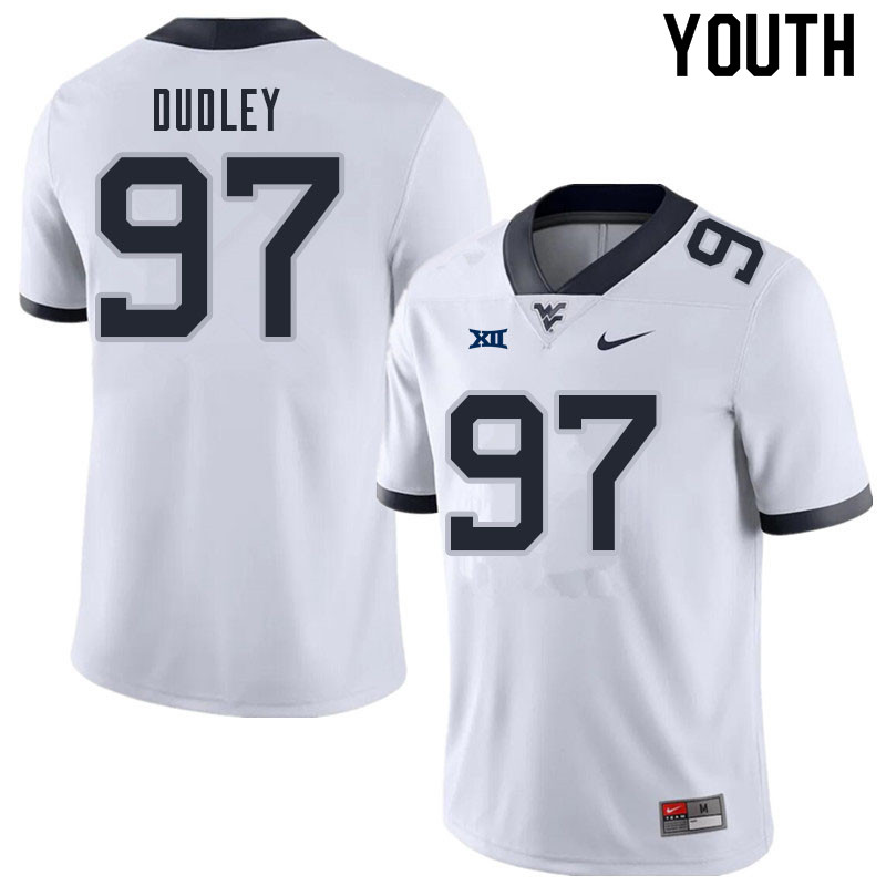 NCAA Youth Brayden Dudley West Virginia Mountaineers White #97 Nike Stitched Football College Authentic Jersey JS23E13PO